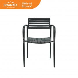 Scandia Kursi Teras Andrew Steel Chair 54x59x79 Cm - Light Brown