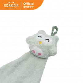 SCANDIA Handuk Tangan Hand Towel Owl Light 30x30 Cm - Green