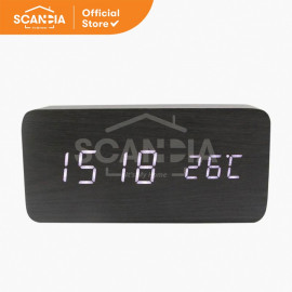 SCANDIA Jam Led Clock DS712 - Hitam
