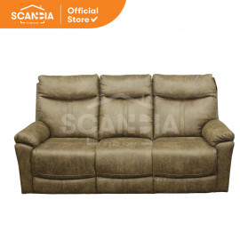 SCANDIA Sofa Recliner 3 Seater BRUN 196X93X100 cm Chocolate