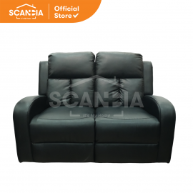 SCANDIA Sofa Recliner 2 Seater Raitala 136X92X102 CM Black