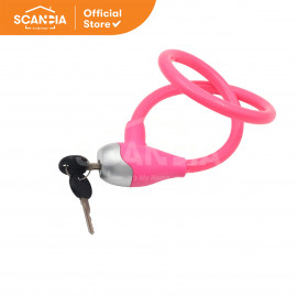 SCANDIA Kunci Sepeda Bicycle Cable Lock 65 Cm (HG0151) - Pink