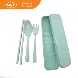 SCANDIA Alat Makan Praktis Cutlery Sets Basics Plastic - Green