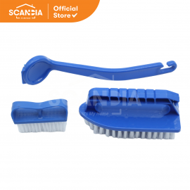 SCANDIA Sikat Set Cleaning Brush 3 Pcs Pack Blue (BC0643)
