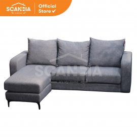 SCANDIA Sofa L Chaiselongue Kiena 221x161x91 Cm Dark Grey Abu