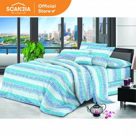 SCANDIA Bedcover Set Verena 180X200X30Cm Blue White