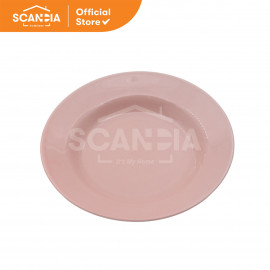 SCANDIA Piring Porcelain Kd Plate 22,5 Cm - Merah Muda