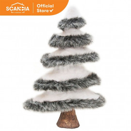 SCANDIA Hiasan Natal Christmas Tree Teft 25X7X34,5Cm White Grey