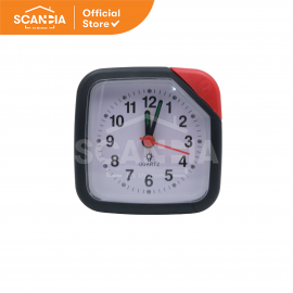 SCANDIA Jam Beker Travel Alarm Clock Black + Red Frame (DC0001)
