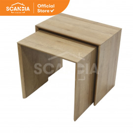 SCANDIA Suli Nest Of Table Meja Tamu Bed Side 50x30x47 Cm Yellow Oak