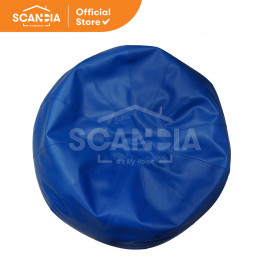SCANDIA Bean Bag Royale 90X90X80cm Blue Faux Leather