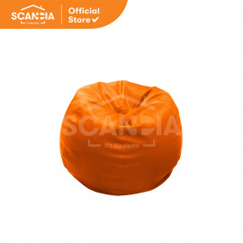 SCANDIA Bean Bag Royale 90X90X80cm Orange Faux Leather