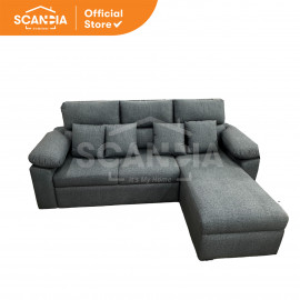 SCANDIA Sofa Bed L Chaiselongue Haki 228x160x98 Cm Graphite Runar