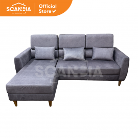 SCANDIA Sofa Bed L Chaiselongue Dedric 228x160x98 Cm Graphite Runar